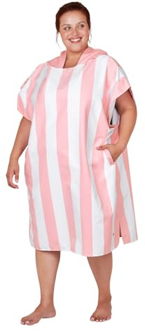 Dock & Bay Adult Beach Poncho - Hooded Towel with Deep Pockets - for Beach & Pool - Super Absorbent, Quick Dry - Cabana Light - Malibu Pink, Medium (90x70cm, 35x28)