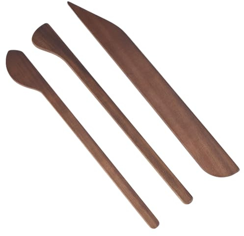 BENECREAT 3 pz di Strumento per Modellare e Intagliare L'Argilla in Legno, Strumento per Modellare La Pasta di Ceramica Polimerica, per Ceramiche, Sapone, Pasta di Sale, Forniture per Intaglio