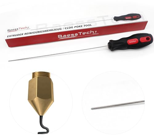 BaessTech Aiguille de nettoyage pour impression 3D - Outil de sabot pour imprimante 3D - Buse de 1,75 mm - Supprime l'encrassement du filament - Aiguille de nettoyage de 210 mm pour Hotend & Nozzle