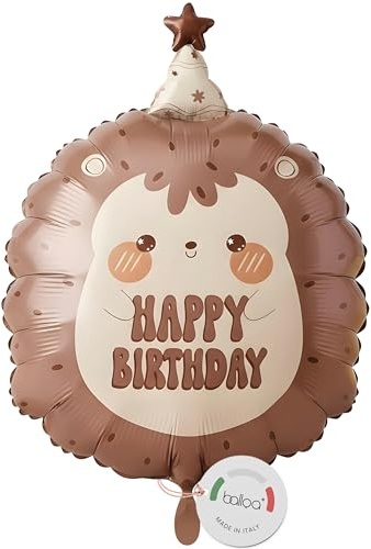 balloa Folieballong, XXL igelkott, Happy Birthday, 74 cm