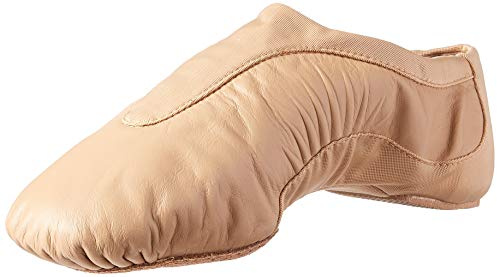 Bloch Women's Pulse Leather and Neoprene Split Sole Jazz Shoe, Tan, 5