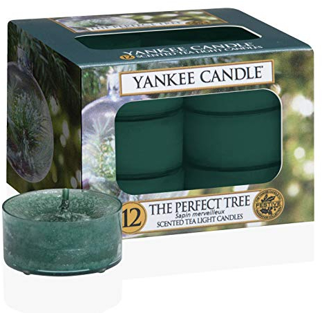 Yankee Candle Classic Teelichter-Kerzen, The Perfect Tree, grün, 12 Stück