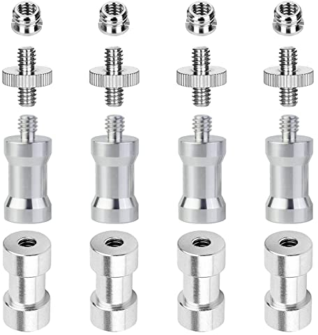 Homeet 16 Pack Camera Screw Adapter Set, 1/4 Inch to 3/8 Inch, Tripod, Ball Head, Quick Release Plate