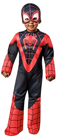 Rubies Costume Miles Morales SAF Preschool per ragazzi, Tuta deluxe e maschera, Oficiale Marvel Spidey & Friends per Halloween, Carnevale, Natale e compleanno