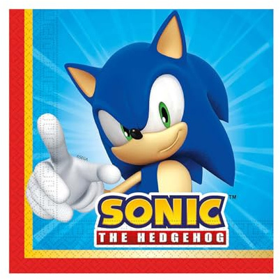 Procos Partyservietten, 20 Stück, 33 x 33 cm, 2-lagige Einwegserviette, Blau/Rot