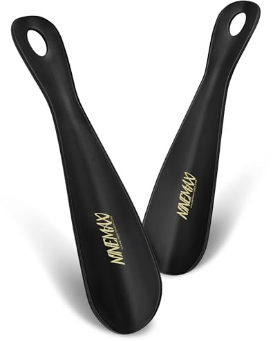 NINEMAX Plastic Shoe Horn 7.5Inch,Travel Shoe Horns Portable Short for Men Women Seniors with Hook (Pack of 2)