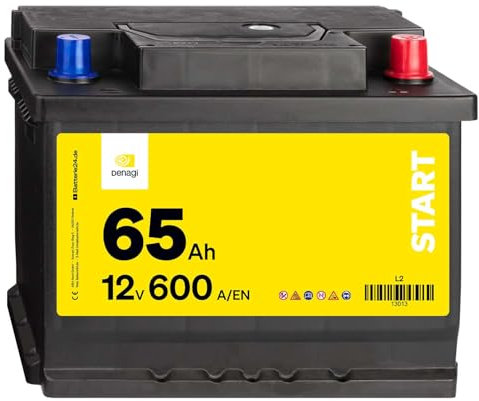Denagi Start Autobatterie 12V 65Ah 600A/EN Starterbatterie, absolut wartungsfrei