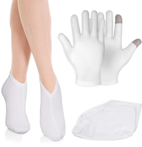 ARYIMYDP 2 Pares De Guantes Hidratantes Durante La Noche, Guantes De Pantalla Táctil, Tratamiento De Balneario De Manos Con Loción Para Dormir, Reparación De Piel Seca, Áspera Y Agrietada, Curación