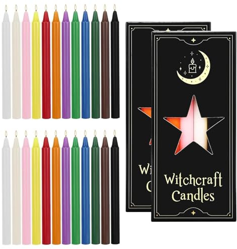 24 candele colorate per candelabro, 16 cm, piccole candele a campana, per Natale, Vigilia, altare Wicca, rituali, matrimoni e feste