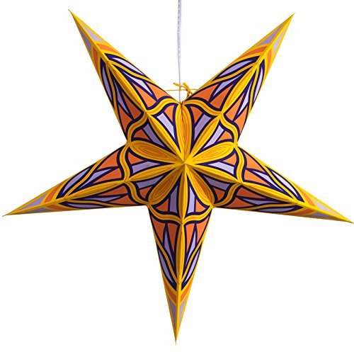 Mosaic Paper Star Lantern with 12 Foot Power Cord Included