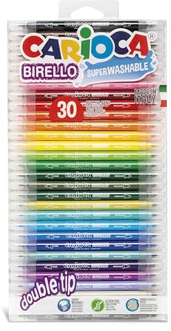 Carioca Marcadores de doble punta Birello - 30 Uds., multicolor