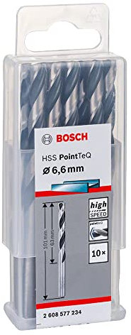 Bosch Professional 10-Piece PointTeQ HSS Twist Drill Bit (for Metal, 1.6 x 20 x 43 mm, Drill Driver Accessories)