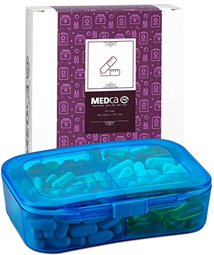 Organizer für Vitamine - Reise-Pillendose & 6 Fächern Tages-Medizinbehälter zur Organisation von Pillen, Medikamenten, Nahrungsergänzungsmitteln, Vitaminen und Fischölen für den täglichen Gebrauch