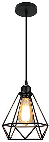 Vintage Pendelleuchten, Retro Industriell Deckenleuchte, Mount Deckenlampe Hängeleuchten, Käfig Kronleuchter Metall Eisen Lampenschirm, E27 Fassung für Loft Wandelgang Esszimmer