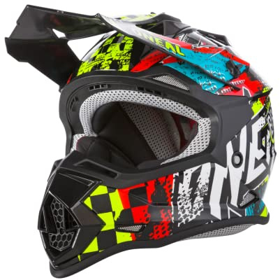 O'NEAL | Motocross-Helm | Kinder | MX Enduro | ABS-Schale, Lüftungsöffnungen für optimale Belüftung & Kühlung | 2SRS Helmet Wild Youth | Multi | Größe M