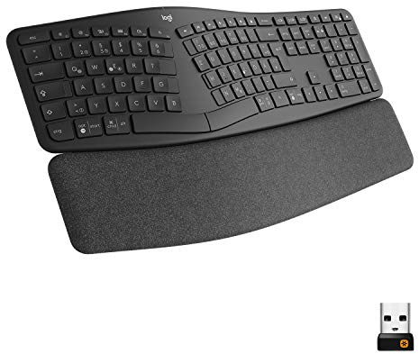 Logitech ERGO K860 - kabellose ergonomische Tastatur mit geteilter Tastenanordnung, ES QWERTY - Graphit