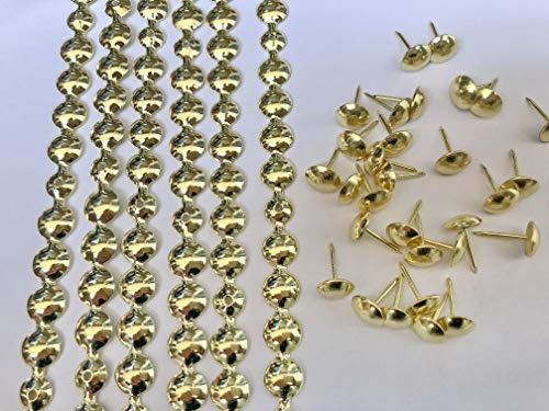 decotacks® Polsternägel/Reißzwecken, 10 Stück mit 9,5 m langen Streifen, kann 9,5 mm (Messing (goldähnlich), 9,5 mm (3/8 Zoll) DX0595BS-S1M abdecken
