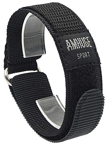 AMHUGE Hook & Loop Nylon Sport Watch Band-Waterproof Outdoor Watch Strap for Men or Women-Choice of Color & Width (18mm, 20mm, 22mm), 18mm-Long, Sport