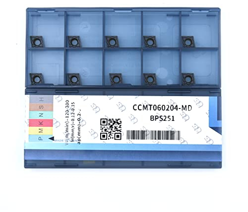 Inserti Tornitura CCMT060204/CCMT21,51 in Carburo di Tungsteno, Per Acciaio Semifinitura,Utensili ProfessionaliCNC,10 pezzi