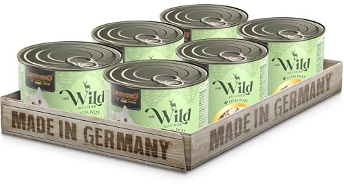 LEONARDO au Gibier + Filet Extra | (6 x 200g) au Gibier + Filet de Poulet Extra | Nourriture Humide en boîte avec Extra Filet | sans céréales et avec Une teneur en Via