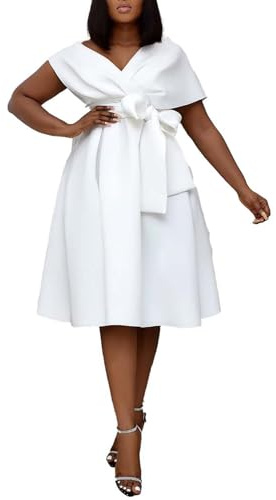 xxxiticat Robe midi en satin pour femme - Épaules dénudées - Ligne A - Pour mariage, invité, fête, cocktail, bal de fin d'année