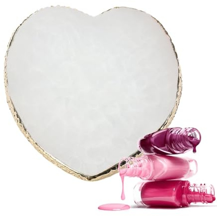 Qurygin Palette de Vernis Gel, Palette de résine pour,Petite Palette de Couleurs d’Ongles en résine en Forme de cœur - Porte-Ongles Multifonctionnel, Outils de mélange cosmétiques Portables à