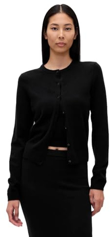 GAP Womens Cashsoft Cropped Cardigan Black M