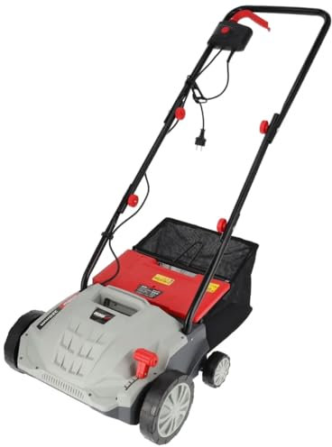 DEDRA Scarificateur électrique, puissant 1500 W, 3000 tr/min, largeur de travail de 32 cm, faible niveau sonore, sac collecteur de 30 l, avec réglage de la profondeur