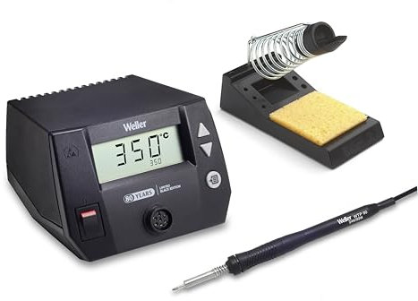 Weller WE 1010 (T0053298393) Estación de Soldadura Digital 70W/230V con Enchufe del Reino Unido – Edición Negra Limitada por el 80.º Aniversario de Weller – Incluye Punta de Cincel de Regalo