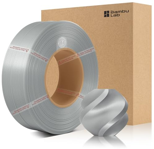 CCTREE Original PLA Basic Refill Filament 1.75MM, hohe Festigkeit, einfaches Drucken mit RFID für Bambu Lab A1/X1/P1/H2 AMS 1KG +/- 0.03mm (ohne Spule) (Silber 10102)