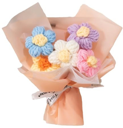 Mini ramo de flores tejido a mano para centros de mesa de boda, decoración del hogar