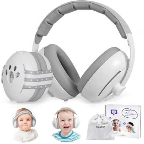 AIXMEET Cuffie Antirumore Bambini, Protezione Uditiva per Bambini o Neonati di Meno di 4 Anni,Protezioni Acustiche per Neonati,Morbido e Riduzione del Rumore di Alta Qualità