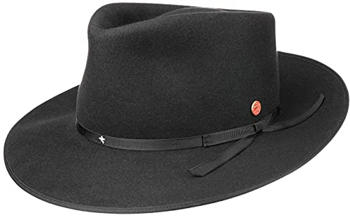 Mayser UDO Haarfilzhut Musikerhut Bogarthut Stern Herren Made in EU Sommer Winter schwarz 62 cm
