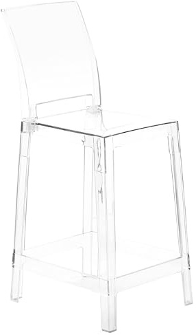 Beliani Conjunto de 2 sillas de Bar Transparentes plástico Taburete Silla Alta Wellington