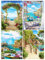 DCIDBEI 4 Pack Diamond Painting Fensterbilder 40x50 cm Diamant Painting Bilder Landschaften Diamond Painting Fenster zum Meer Kreuzstich Stickerei Malerei Kits Malen nach Zahlen Erwachsene Mosaik