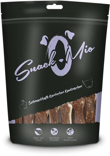 SnackOMio Tuggsnacks för hundar med läckra kanintuggben, 120 g, 1-pack (1 x 0,12 kg)