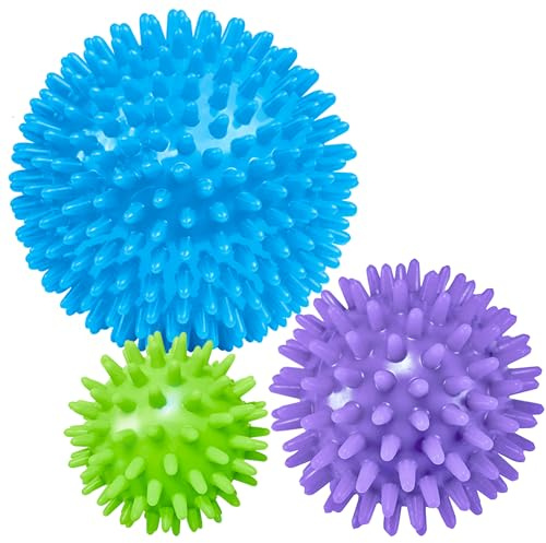Beenax Spiky Massage Balls (Set of 3) - 6cm, 8cm, 10cm - Plantar Fasciitis | Trigger Point, Deep Tissue, Myofascial Release, Foot Massager, Muscle Knots, Reflexology, Yoga, Pilates, Physio & Rehab