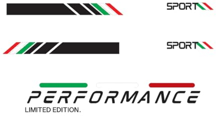 JJ LMS Autoaufkleber - Sport Car - Vinyl - Transparent - 5 Stück - Italien