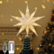 Lewondr Christbaumspitze, 13 Zoll Baumspitze Stern mit LED-Lichtperlen, Weihnachten Baumspitze 10-Punkt-Stern mit 6H Timer, Baumkrone für Weihnachtsbaumdekoration zu Hause USB-gesteuert, Silber