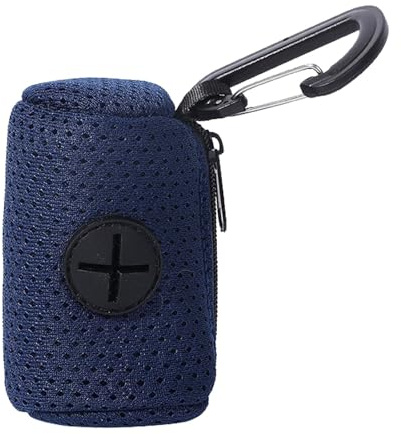 Sghtil Porte-sac à crottes de chien | Support de sac à déjections canines en tissu maillé avec fermeture éclair,Fournitures suspendues pour animaux de compagnie, distributeur de sacs pour chiens de