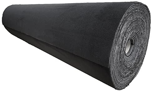 Meterware Autoteppich (Auskleide-Teppich für Fahrzeugboden, Kofferraum, etc) Deluxe schwarz, Zuschnitt (2m breit / 2m lang)