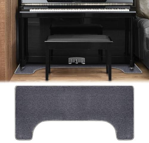 Alfombra Piano, Alfombra Aislante Acústica 160 x 70 cm Alfombrilla Antideslizante Alfombrilla Protectora para Suelo de Piano Alfombrilla Antivibración para Aislamiento Acústico, Gris