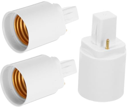 OSALADI Adaptateur de Culot D'ampoule G24d vers E27 2 Broches Certifié Conversion LED Faible Consommation pour Maison, Bureau et Magasin, Lot de 3 Pièces, Tension Ac100-230v