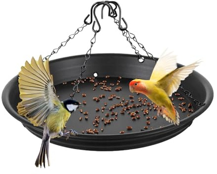 Mangiatoia per Uccelli Piatta,Ampia Stazione di Alimentazione Antipioggia Resistente alle Intemperie - Vassoio Alimentatore per Scoiattoli da Giardino e Cortile | Per Cortile Patio Balcone Prato Spazi