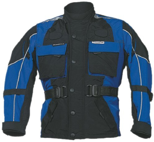 Roleff Chaqueta de Motorista para Niños Racewear, Negro/Azul, XXL/164
