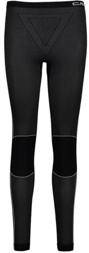 CMP - Pantaloni Lunghi da Donna Senza Cuciture, Nero, 38/40