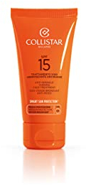 Collistar Trattamento Viso Abbronzante Antirughe SPF 15, Crema idratante protettiva dal sole, favorisce l'abbronzatura Con Vitamina E, oli di nocciolo, 50 ml