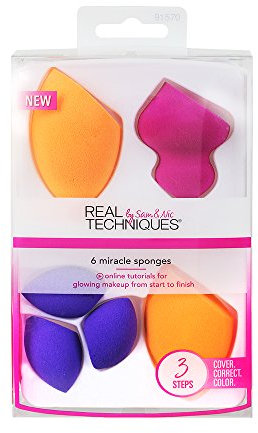 Real Techniques 6 Miracle Complexion Sponges Make Up Brush Set
