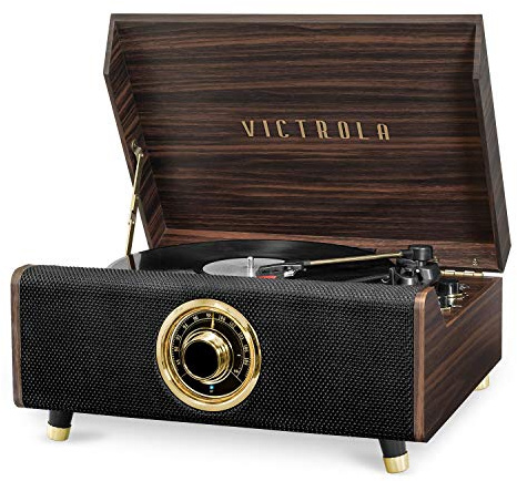 Victrola's 4-in-1 Highland Bluetooth Record Player with 3-Speed Turntable with FM Radio