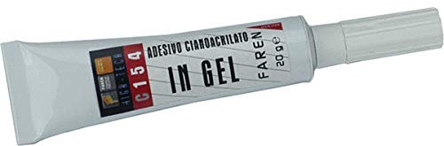 Faren Colla C154, Cianocrillato in Gel, Adesivo Forte Ideale per Plastica, Metallo, Ceramica, Gomma, Vetro, Porcellana, Cuoio, 20gr
